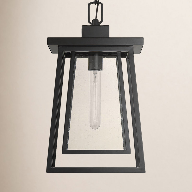 Black 1 - Bulb 16.12" H Hardwired Outdoor Hanging Lantern