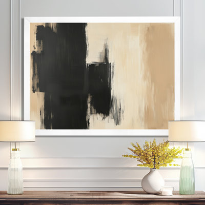 Art abstrait tonal au fusain I - Coup de pinceau encadré