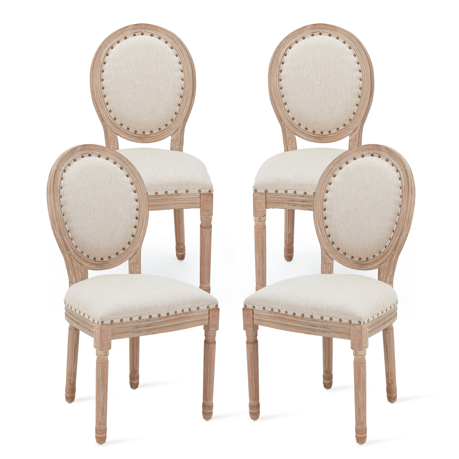 Cleek King Louis Back Side Chair (Set of 2) One Allium Way Upholstery Color: Beige