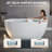 59'' x 29.5'' Freestanding Soaking Solid Surface Bathtub Stone Resin Bathtub with Overflow and Pop-up Drain, Matte White-118100968