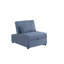 Canapé-lit en tissu bleu-gris avec siège et coussin, style contemporain