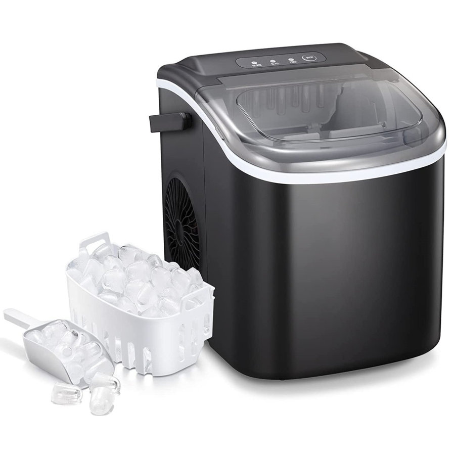 R.W.FLAME 26 Lb. lb. Daily Production Bullet Ice Countertop Ice Maker, Self-Cleaning Ice Makers