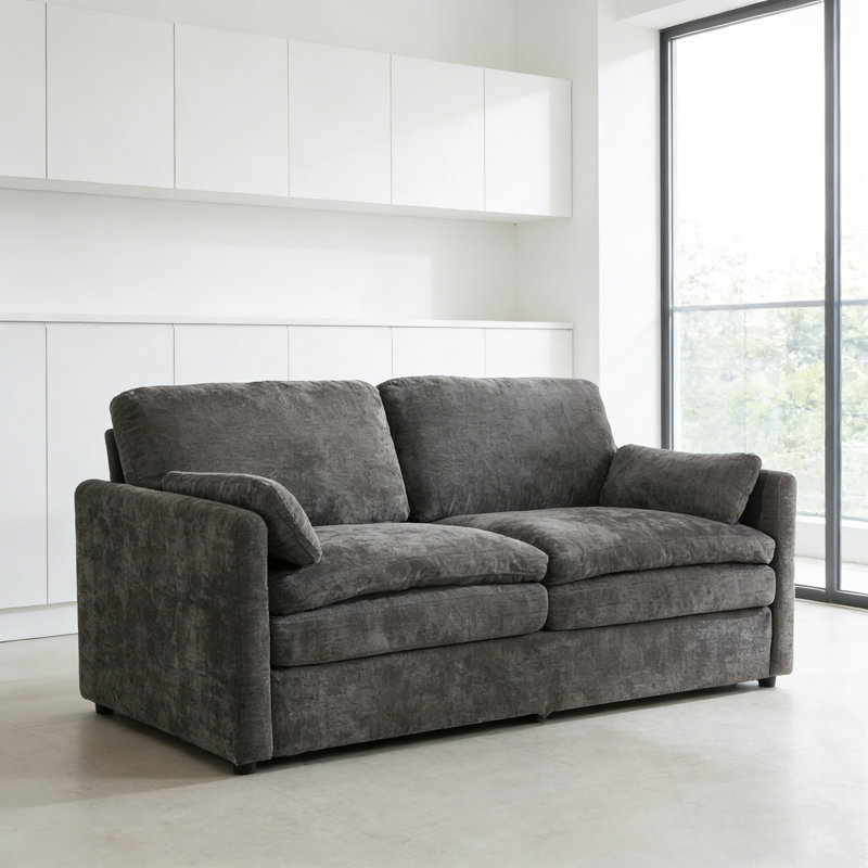 Causeuse rembourrée avec coussin moelleux, Dark Grey