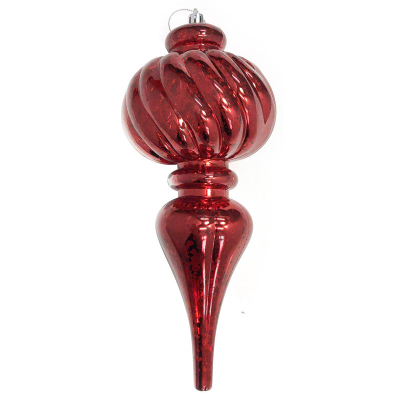 Faiteau en verre nervuré avec effet mercure, Rouge