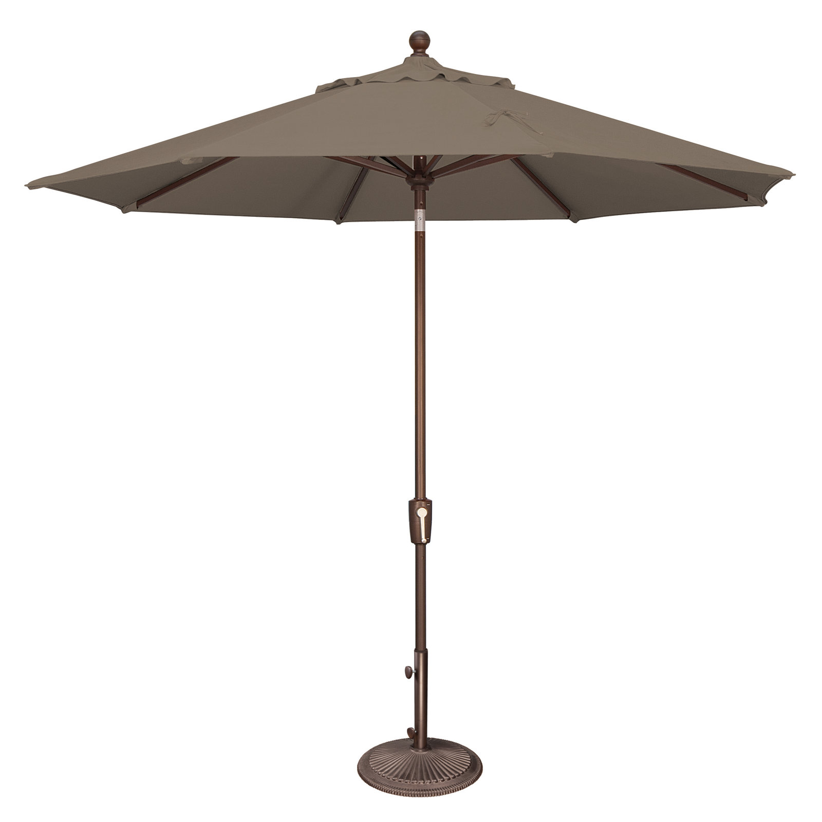 Canela 108'' Market Olefin Umbrella, Bronze, Taupe Canvas