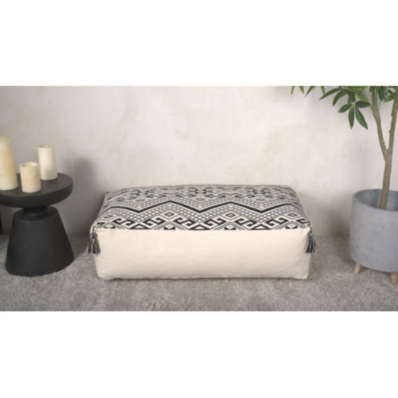 Repose-pieds rectangulaire, noir naturel