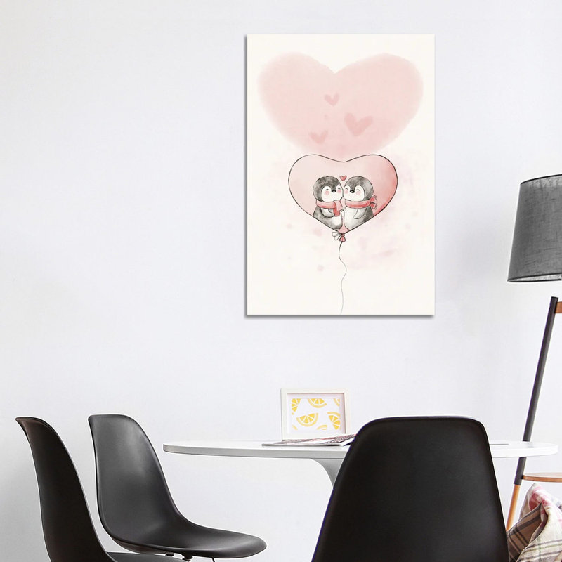 Penguin In Love by Xuan Thai - Gallery-Wrapped Canvas Giclée on Canvas, 101.6 cm H x  66.04 cm W  x  3.175 cm D