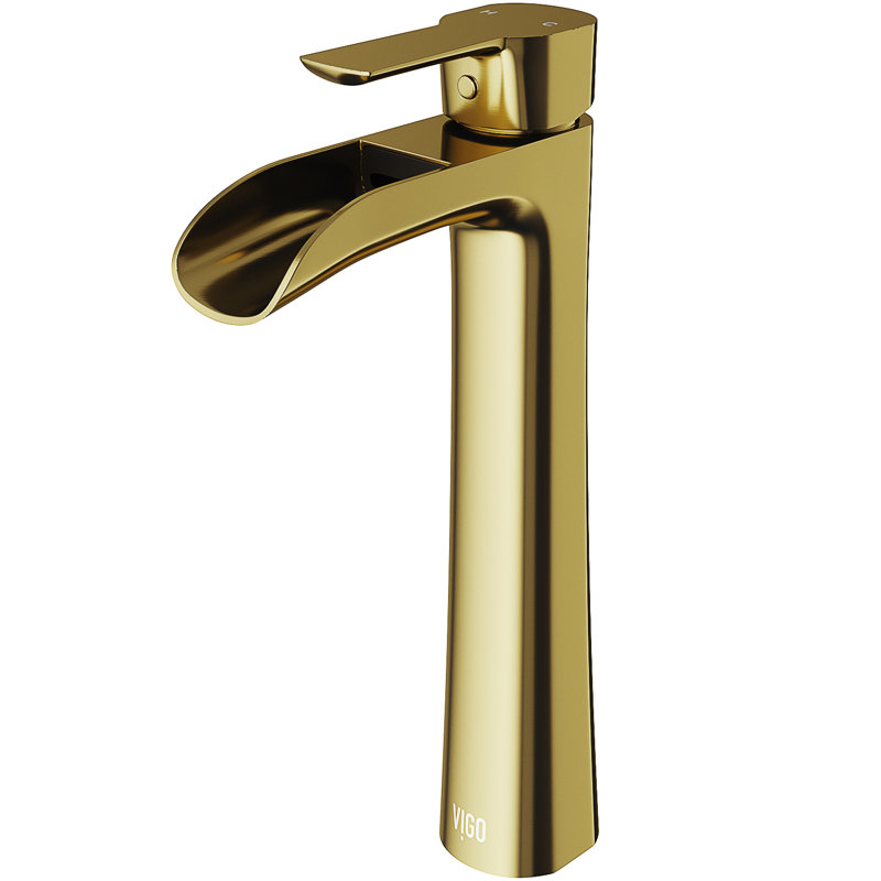 Niko 11" H Single Handle Vessel Sink Bathroom Faucet  with Pop-up Drain, Without Pop-Up Drain, Matte Gold