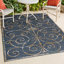 Tapis d'intérieur / extérieur crème / bleu marine Bilol-1920406681