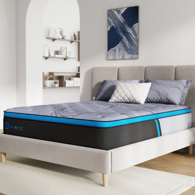 Home 12" Medium Cooling Gel Memory Foam Hybird Mattress In A Box