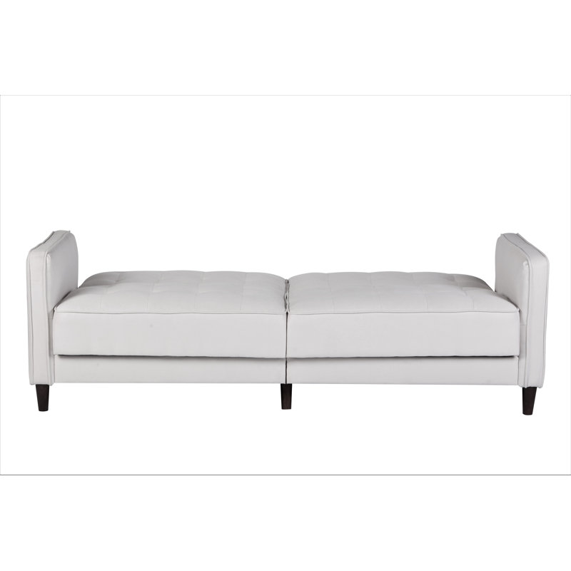 Aliscia Upholstered 81'' Sleeper Sofa, Beige 100% Linen, Tufted 100% Linen