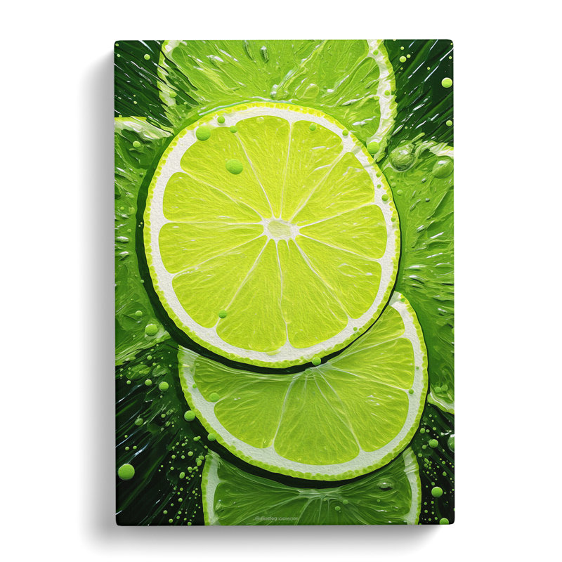 Sliced Lime Abstract No.2 - Wrapped Canvas, 50cm H x 35cm W x 3cm D