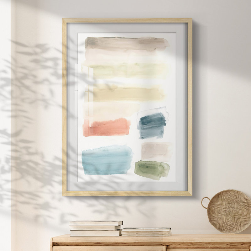 Watercolor Swatches II - reproduction encadrée, H 25,5 po x l 17,5 po, Naturel