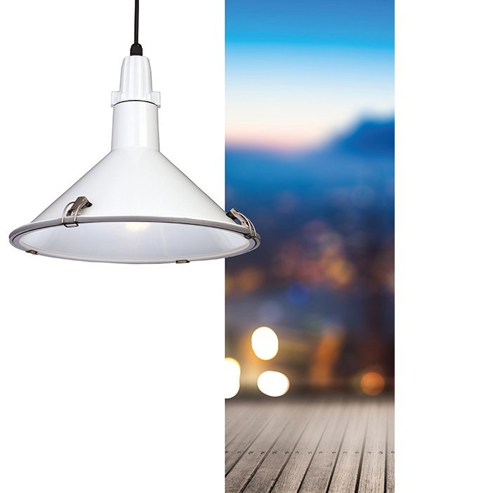 EDEN 1 - Light Black Cone Pendant, White