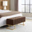 Banc de rangement en acier et velours-1961622274