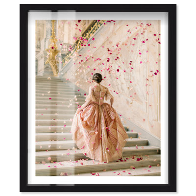 Décoration murale chambre à coucher rose Shadowbox Print par Notoriart, cadre noir, 30 x 36