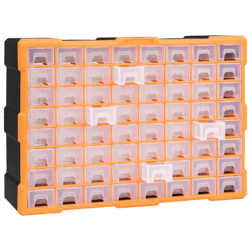 Rebrilliant Plastic Decorative Bin, Orange/Black