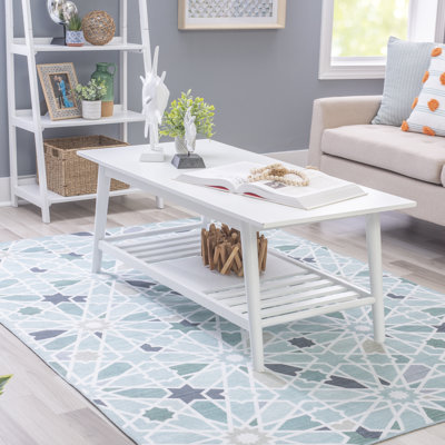Ailani White 47” W Solid Wood Coffee Table
