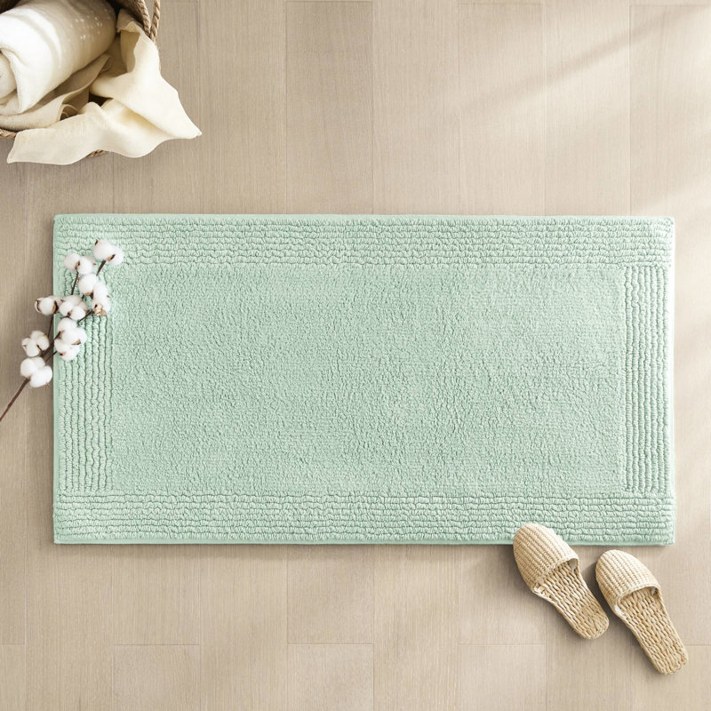Tapis pour salle de bain réversible 100% coton 24 x 60 po 3000 g / m², lavable à la machine, antidérapant, durable, sans substances nocives,