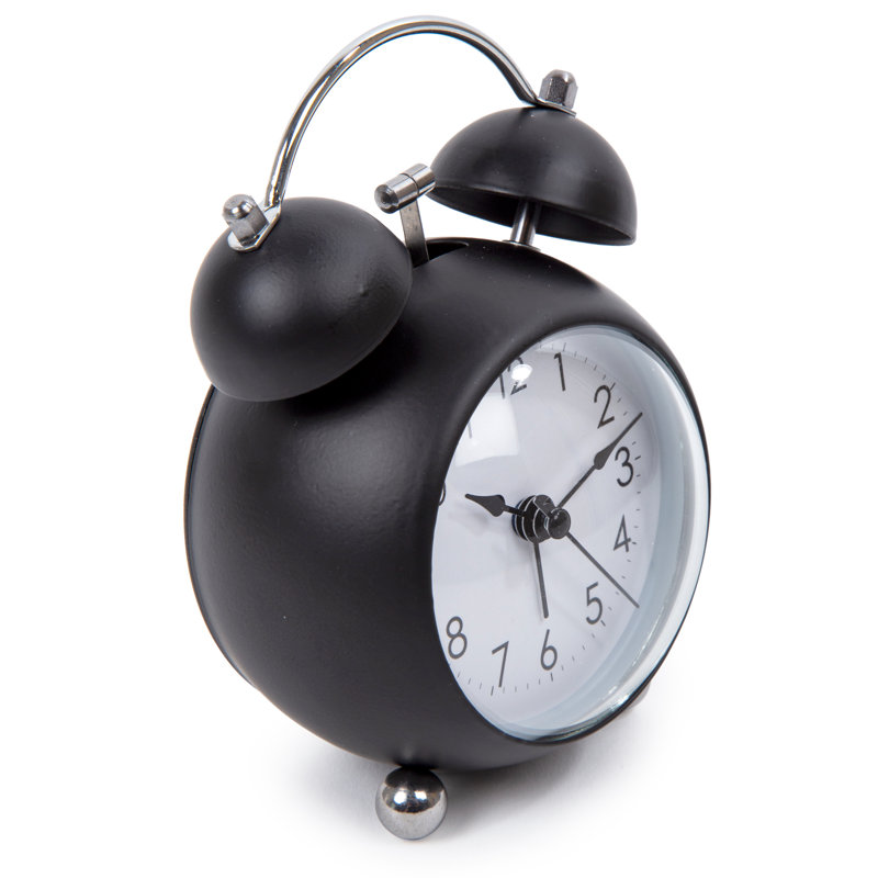 Réveille-matin analogique à quartz, Noir