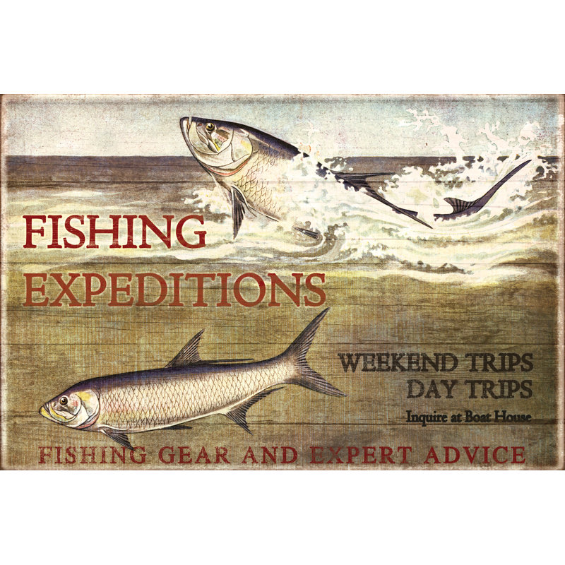 Fishing Expeditions - Wrapped Canvas Print, 30cm H x 46cm W x 3.8cm D