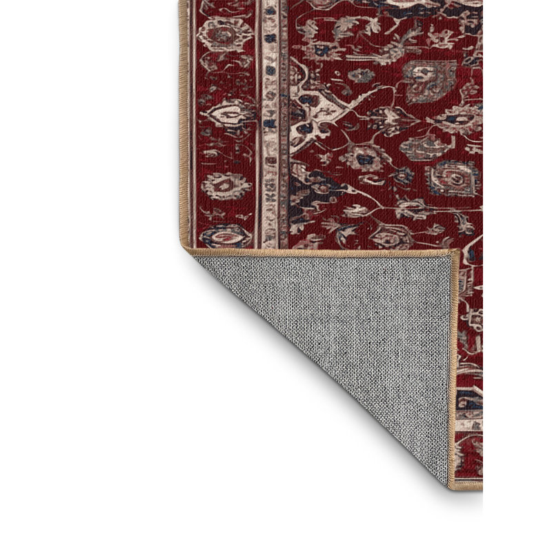 Tapis brun lavable à la machine, Rond 3 pi