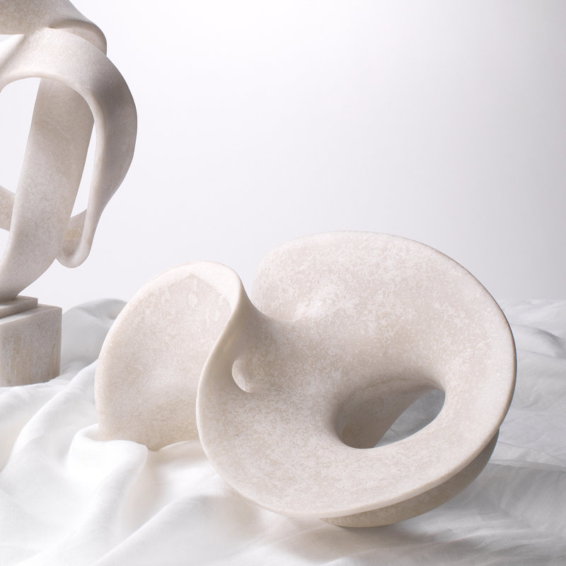 Amorphous Table Object, Small In Off White Resin, 14.5" H x 9" W x 9" D