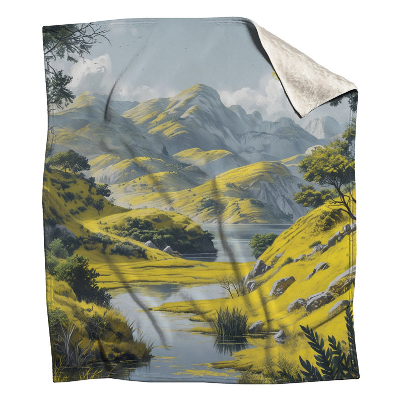 Couvertures Yellow Green Hills, L 60 po x H 80 po