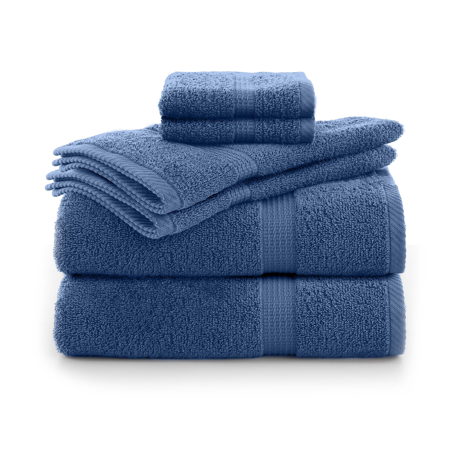 Essentials 6-Piece Bath Towel Set, Blue