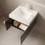 Meuble-lavabo flottant espresso 24 po avec comptoir blanc Carrara, lavabo en céramique et 1 trou de robinet-1376963629