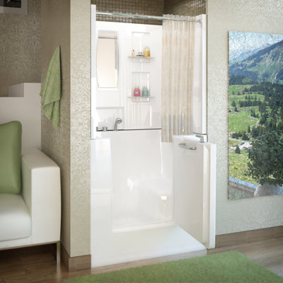 Mesa 39.5'' x 30.6'' Soaking Acrylic Bathtub with Faucet