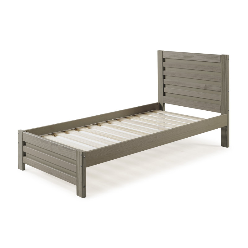 Lit plateforme pour enfant en bois massif avec lattes Esser, Simple, Ardoise
