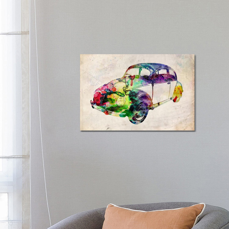 VW Beetle (Urban) by Michael Tompsett - Wrapped Canvas Painting, 66.04 cm H x 45.72 cm W x 1.91 cm D