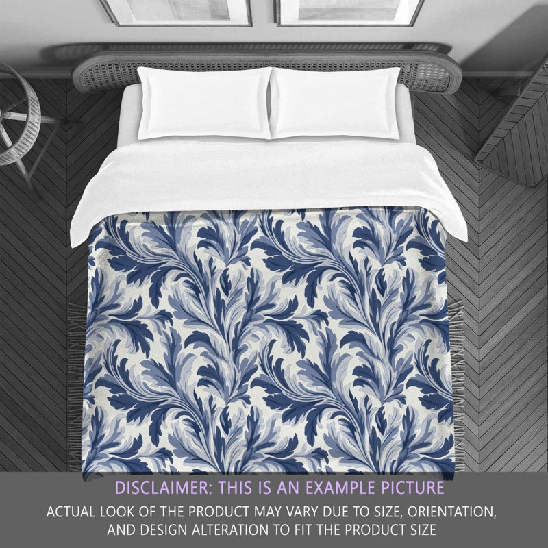 Polyester Comforter, Queen Comforter, Gray/Navy Floral