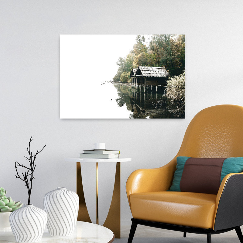 «Docs On The Lake», art côtier abstrait, H 24 po x l 16 po