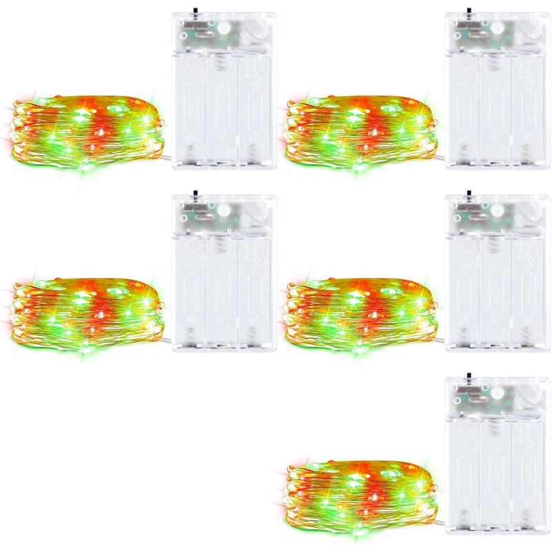 5 Pack Fairy Lights Battery Operated, 20 Led String Lights With Timer, Waterproof Firefly Lights On For Home Party Wedding Christmas Decorations, 6 Hours On/18 Hours Off