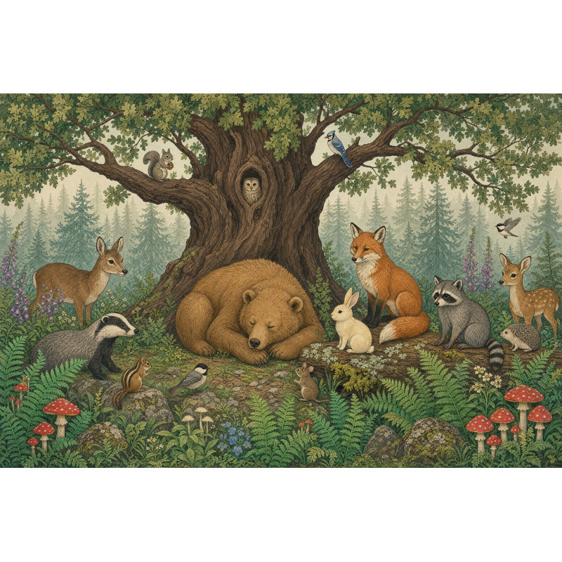 Décoration murale bois de forêt amovible, 160"x108", Non-Woven Nonpasted