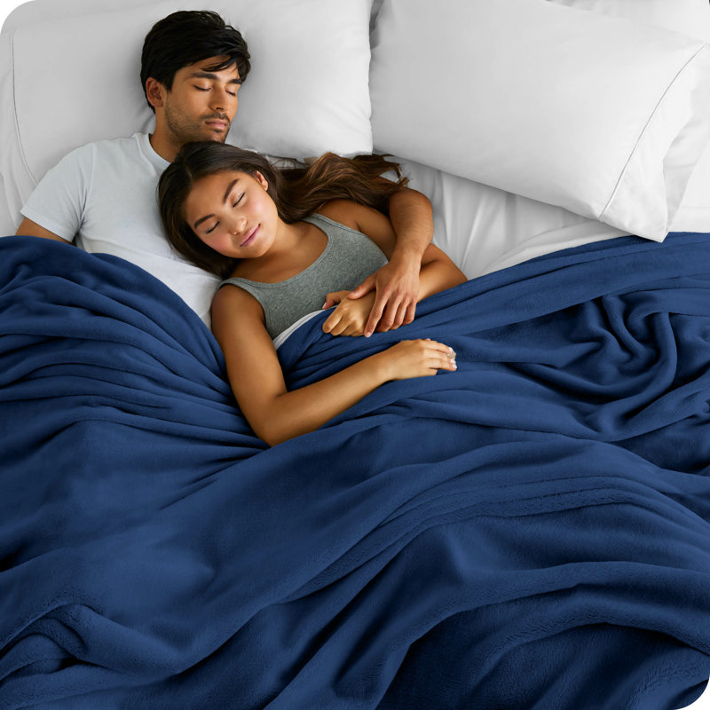 Giant Dark Blue Microplush Fleece Blanket