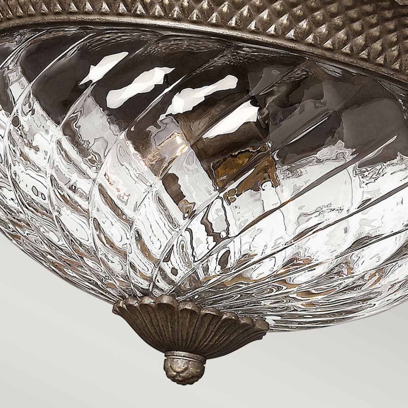 Bellville Glass Flush Mount, 29.2cm H x 48.3cm W, Pearl Bronze