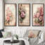 "Bouquet de roses roses en fleurs" - 3 pièces sur toile-315530750-315530751