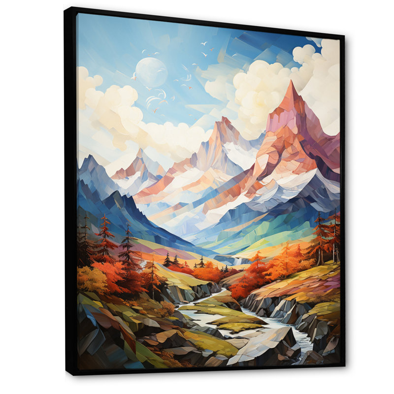 Montagnes Batasi, H 32 po x l 24 po x P 1 po, Cadre flottant noir