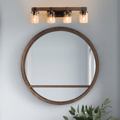 4-Light Bathroom Vanity Light with Clear Glass Shades for Bathroom