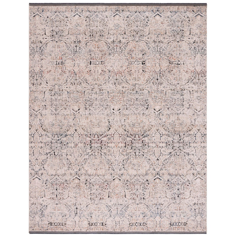 Tapis ivoire / bleu marine tissé à la machine 80% polyester, 20% coton Lauren Ralph Lauren, Rectangle 5 pi 3 po x 7 pi 6 po