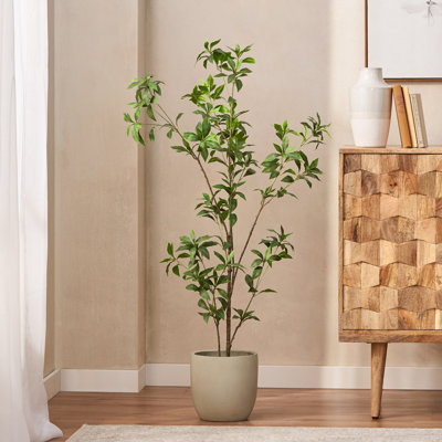 Artificial Milan Leaf Bonsai Tree with Realistic Leaves and Decorative Branches