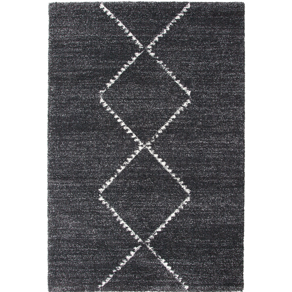 Hokku Designs Archer Black/ Ivory Argyle Area Rug | Wayfair