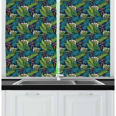 Floral Tailored Kitchen Curtain