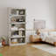 Bibliothèque à 5 niveaux peu encombrante - tablettes de rangement à grain de bois H 67,4 ", profil moderne-685432321-678226414