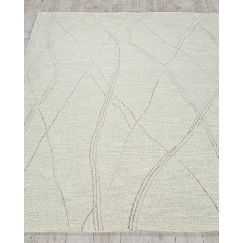 Ivory Hand-Tufted Wool Rectangular 6' x 9' Area Rug