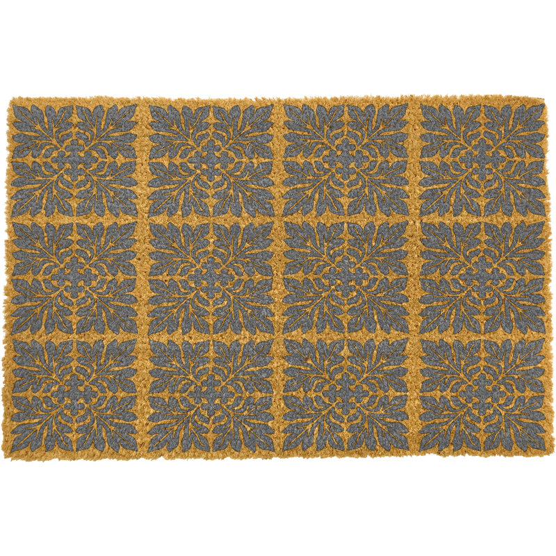 Simba Mosaic Tiles Kitchen Mat, Grey/Orange
