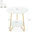 Table de bout ronde en faux marbre 18,7 po